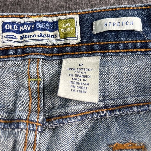 Old Navy Womens Low Waist Cuffed Hem Blue Denim Stretch Capri Jeans Size 12 2005 - Picture 4 of 13